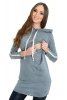 MijaCulture - 3 in1 Maternity and Nursing Pullover Sweatshirt Melanie 7136 Melange